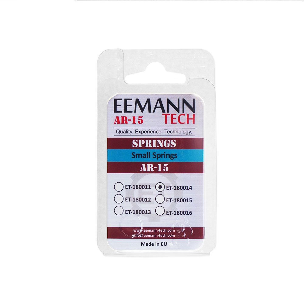 Eemann Tech AR-15 Selector Detent Spring
Using the following data as context:
Categories: Parts & components, Parts > Springs
Tags: Eemann Tech - Image 3