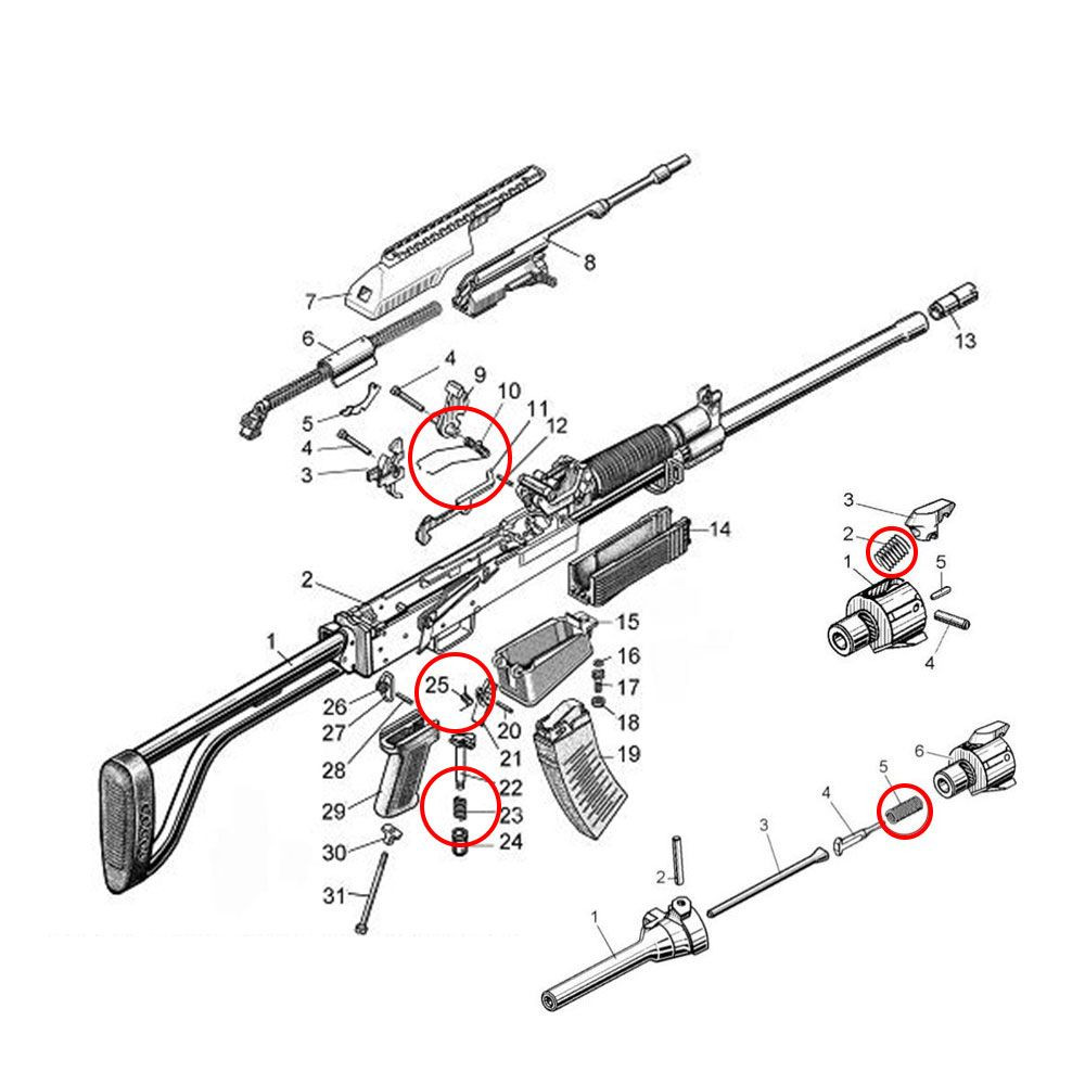 Eemann Tech Springs Kit for Molot-Vepr 12ga - Image 3