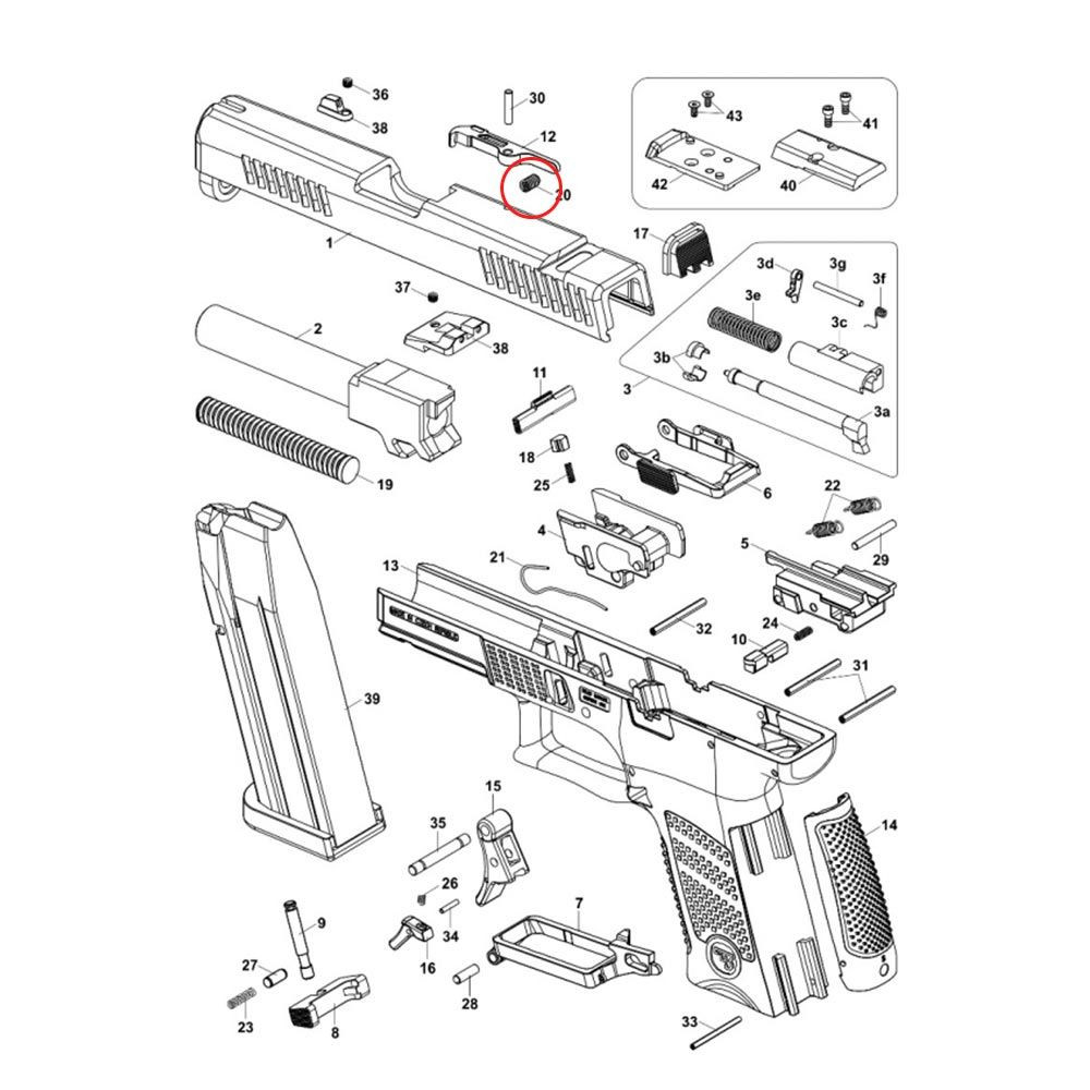 Eemann Tech Extractor spring for CZ P-07/P-09/P-10 - Image 2