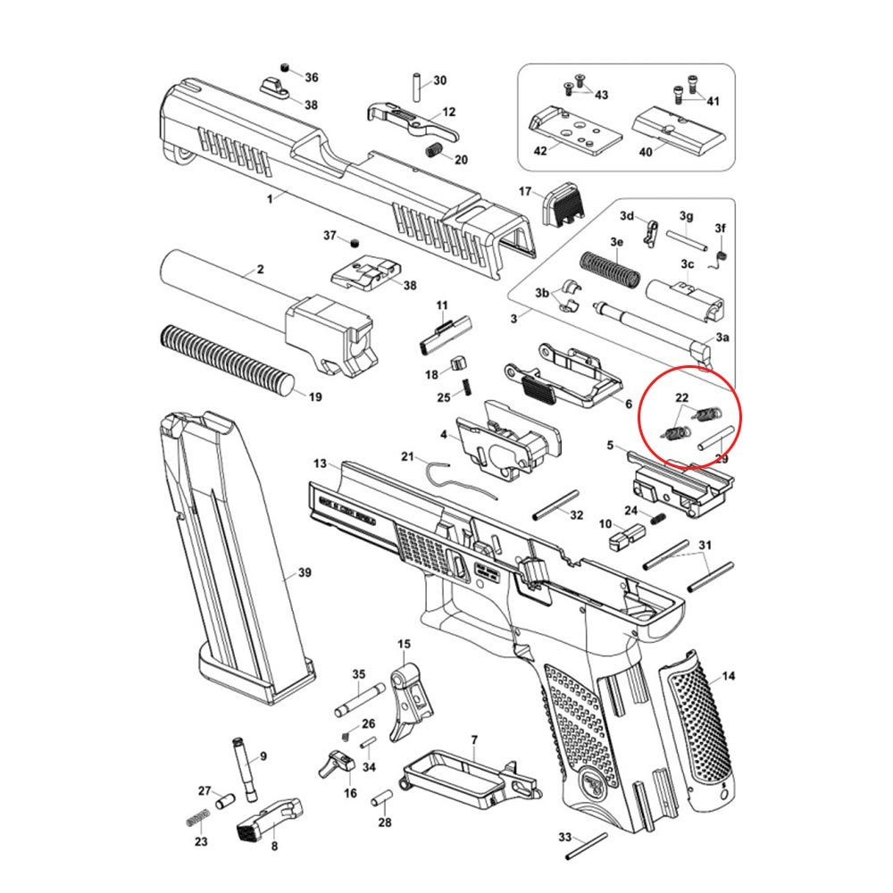 Eemann Tech Trigger bar Spring for CZ P-10 - 2 pcs. - Image 2