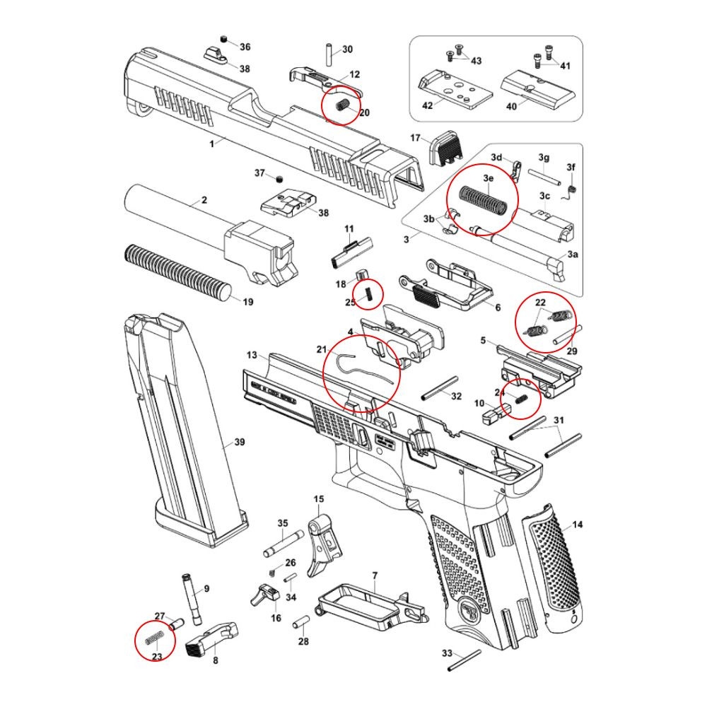 Eemann Tech Springs Set for CZ P-10 - Image 2