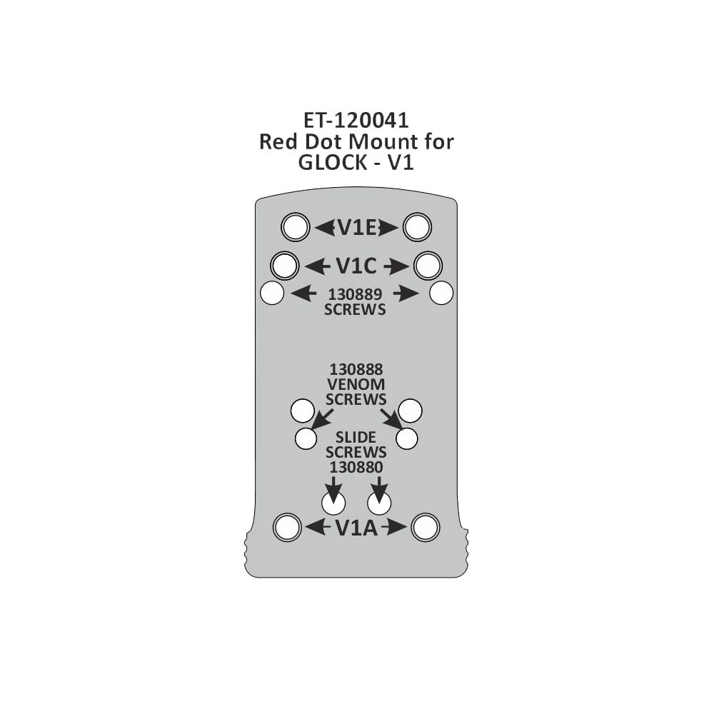 Eemann Tech Aluminium Red Dot Mount for Glock, Type: V2 - Image 3