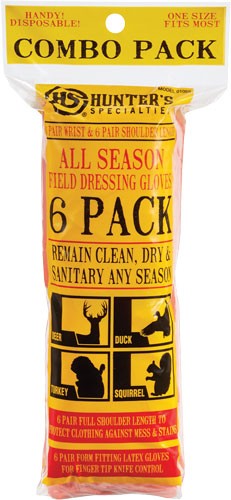 6 Pack Combo Shoulder/Wrist Field Dressing Gloves - 12 Pairs
