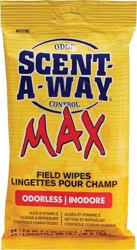 HS Scent-A-Way Max 24PK Field Wipes: Odor Elimination & Skin Nourishment