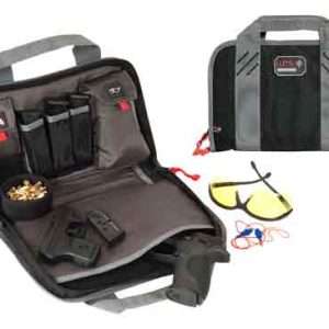 Black/Grey Nylon GPS Double Pistol Case for Gun Owners