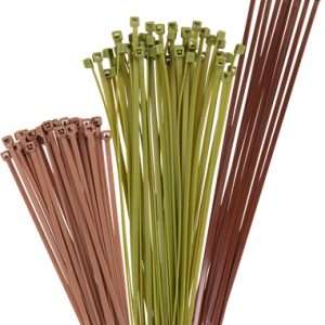 Assorted Green/Brown/Tan Nylon Cable Ties 100pk