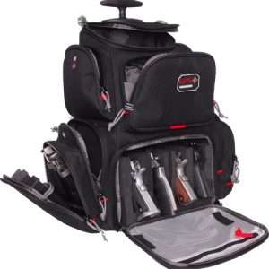 GPS Rolling Handgunner Range Backpack in Black, 8 lbs