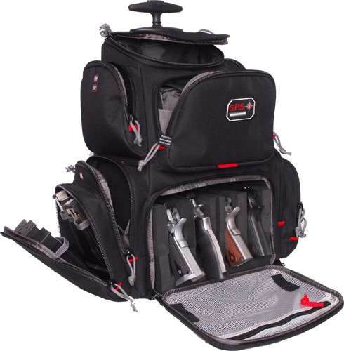 GPS Rolling Handgunner Range Backpack in Black, 8 lbs