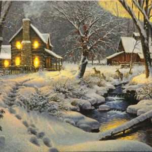 16x12 Warm & Cozy Deer LED Canvas
