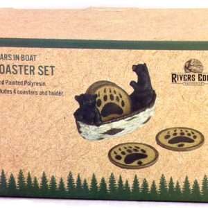Rivers Edge Bears Boat Coaster Set, Nature-Inspired