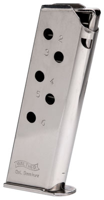 Walther PPK 380 Magazine 6RD Nickel Finish