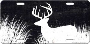 DEER SILHOUETTE License Plate - Rustic Charm, Nature Beauty