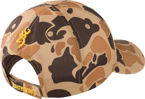 Browning Vintage Tan Camo Velcro Cap Buckmark