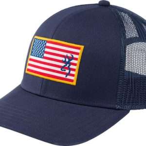 Browning Cap Glory Mesh Snap Blue American Flag Patch