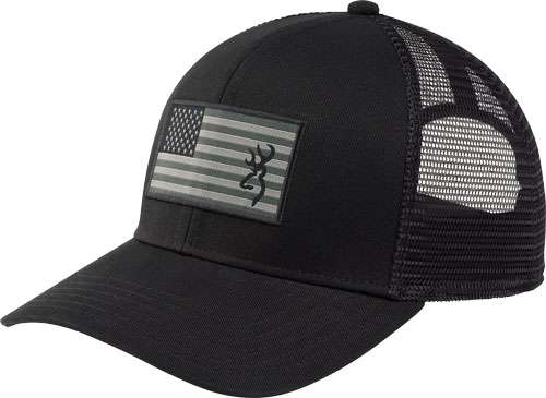 Browning Cap Glory Mesh Snap Black American Flag Patch