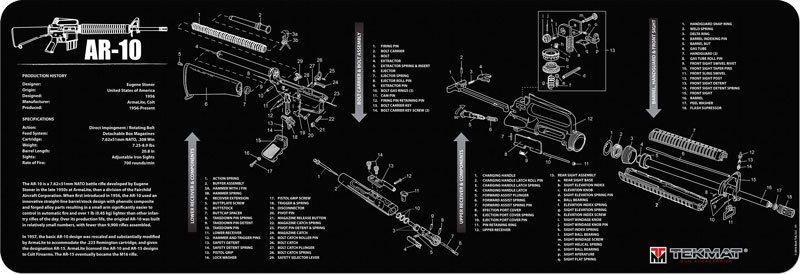 TekMat AR-10 Black Bench Mat - Premium Quality