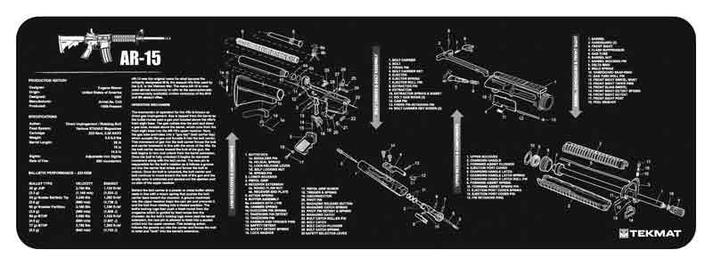 12x36 AR-15 Black TekMat Armorers Bench Mat