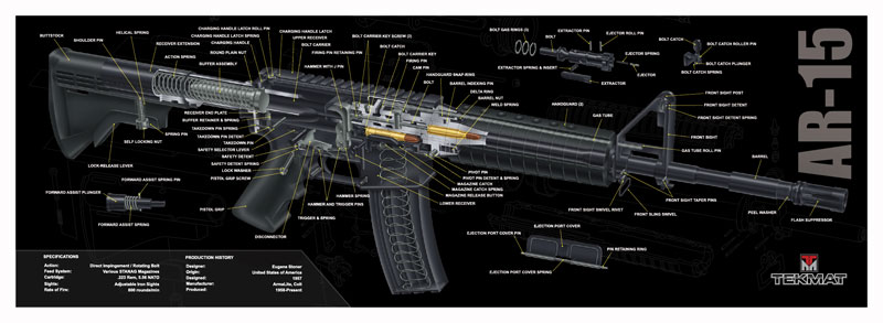 12x36 AR-15 Cut Away Black Bench Mat