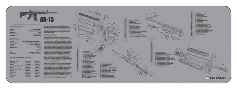 TekMat Armorers Bench Mat for AR-15 Grey