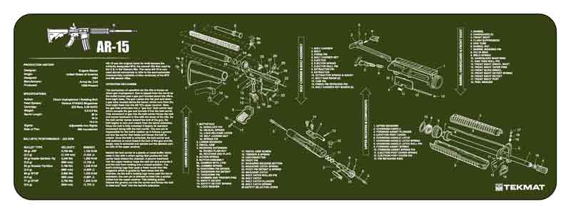 12x36 AR-15 Olive Drab Bench Mat - Maintenance and Protection