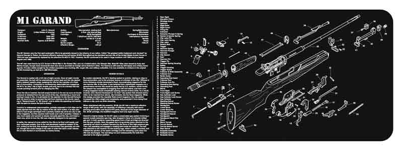 12x36 M1 Garand Black Armorers Bench Mat