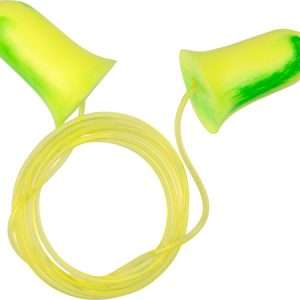 ULTRX Tethered Tapered Foam Ear Plugs Lime/Yellow