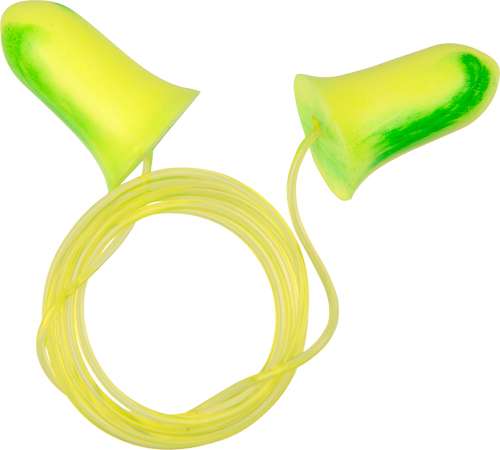 ULTRX Tethered Tapered Foam Ear Plugs Lime/Yellow