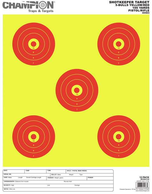 Champion Scorekeeper 5 Large Target for Precision Shooting
