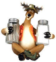 Rivers Edge Deer Salt Pepper Shakers, Hand-Painted