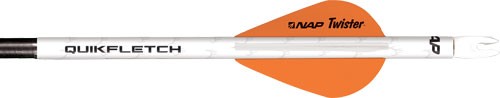 Nap Quickfletch 2" Twister Vanes White/Orange 6-Pack