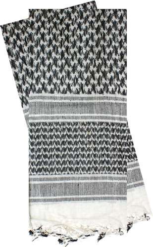 Red Rock Shemagh Head Wrap White/Black Tactical Scarf