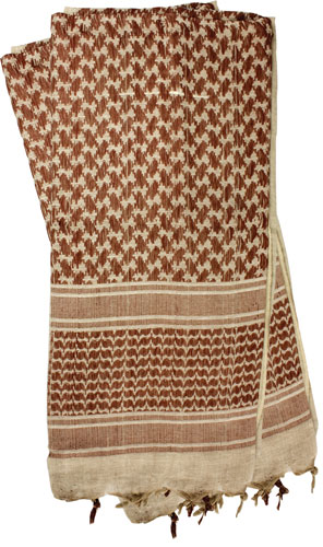 Red Rock Shemagh Head Wrap Tan/Brown Cotton Military