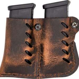 Versacarry Distressed Brown Leather Single Stack Magazine Pouch