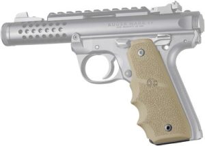 Hogue Rubber Finger Groove FDE Grips Ruger 22/45 MKIV