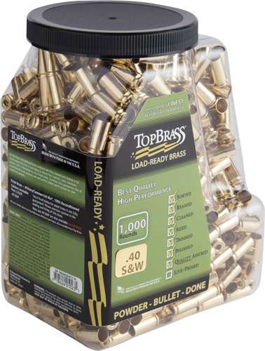 Top Brass 40SW 1000CT Jug Unprimed Brass
