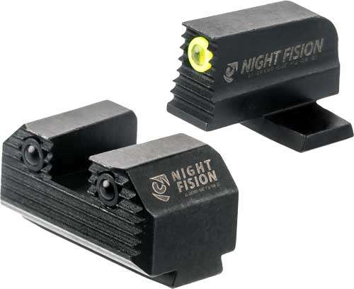 Night Fision Tritium Stealth Yellow Ring Springfield Hellcat Set