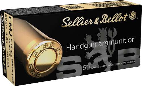 S&B 25 ACP 50gr FMJ-RN Ammo - Bulk Case