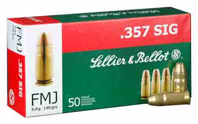 S&B 357 Sig 140gr FMJ Ammo - 50 Rounds