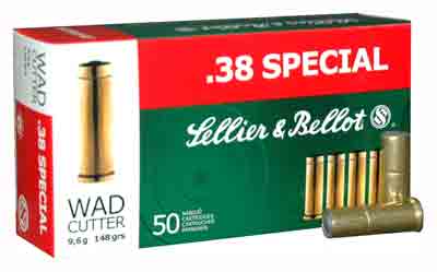 S&B 38 Special 148gr Lead Ammo - Wadcutter Projectile