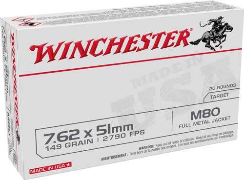 Winchester USA 7.62x51 149gr FMJ Ammo