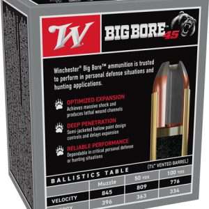 Winchester Big Bore 45 LC Ammo 250GR JHP