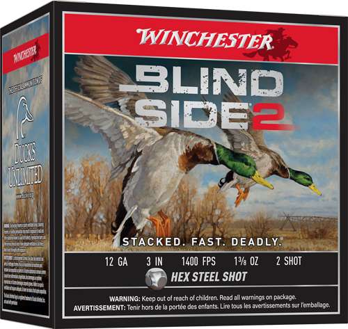 Winchester Blind Side 2 12GA Ammo - 3" 1-3/8oz #2 25RD
