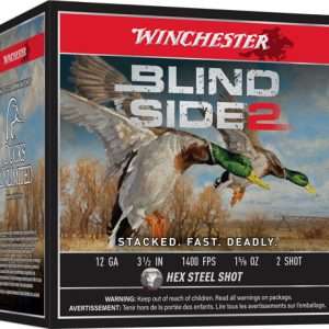 Winchester Blind Side 2 12GA Ammo, 3.5" 1-5/8oz #2 Shot