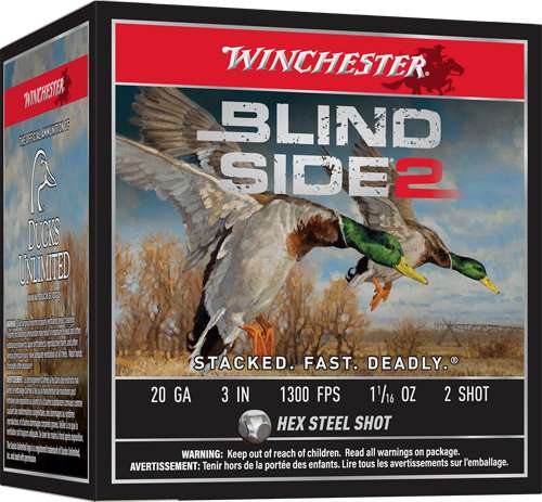 Winchester Blind Side 2 20GA Ammo - 3" 1-1/16oz #2 25RD
