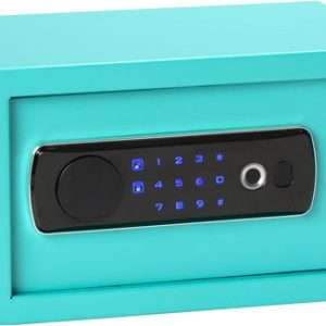 Teal Speckle Bulldog Dual LED/Biometric Safe, 12" x 8" x 7"
