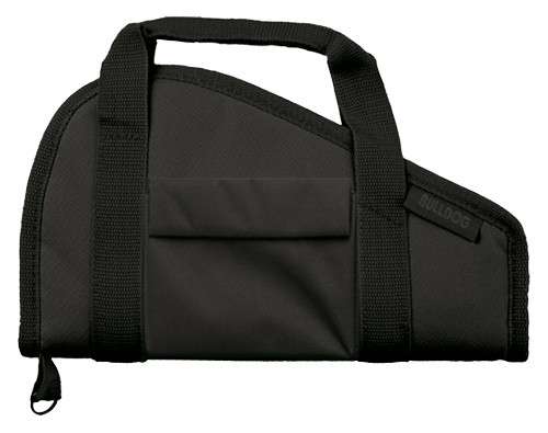 Bulldog Pistol Case 12" Black with Accessory Pocket & Carry Strap