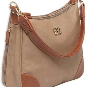 HOBO STYLE TAUPE W/TAN TRIM Concealed Carry Purse