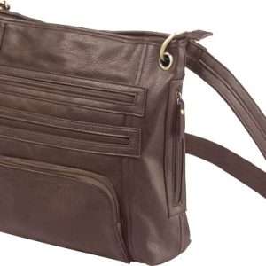 Large Chocolate Brown Cross Body Purse with Holster