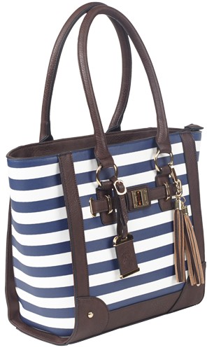 Navy Stripe Tote Style Concealed Carry Purse