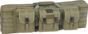 Bulldog 37" 2 Gun Tactical Case - Green, Large Accessory Pockets